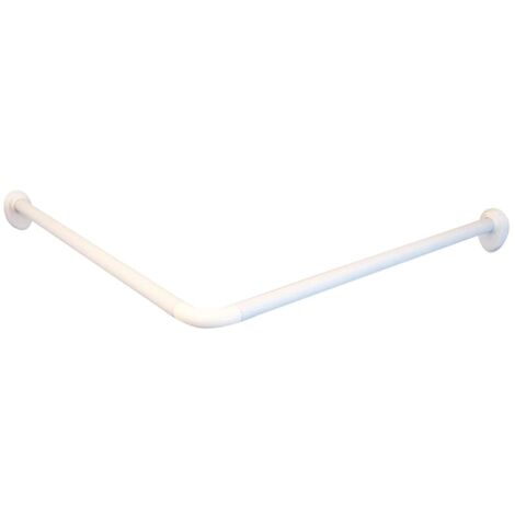 Bianco Metallo 4.0x15x90.5 cm FERIDRAS Asta Tenda Doccia Angolare