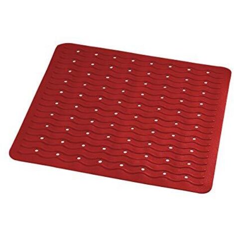 Ridder Playa 683030, tappetino per vasca da bagno, 38 x 80 cm, colore blu neon, 100% gomma sintetica., Rosso, 54x54 cm