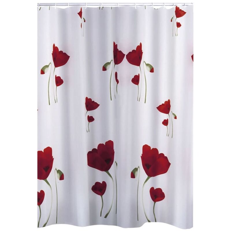 Shower Curtain Mohn 180x200 cm - Red - Ridder