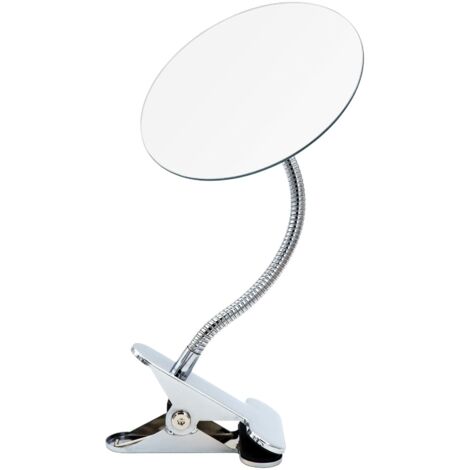 RIDDER - Specchio da trucco, con morsetto, cromato, con ingrandimento 5x, flessibile, moderno e funzionale, circa 15 x 39 cm