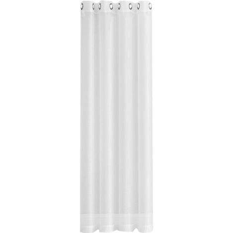 Rideau 1 pièce moderne et simple, imperméable, uni, transparent, perforé, en tissu Trilon, protection solaire et anti-UV.