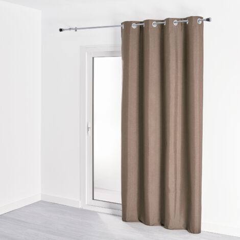 Rideau 100% occultant  - Effet chiné Taupe 140x180 cm