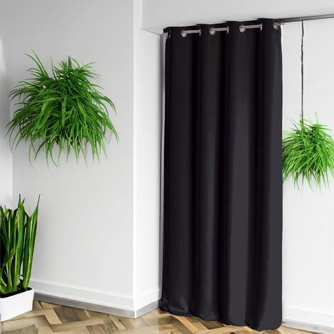 Rideau 100% occultant Ignifugé M1 Noir 140x180 cm