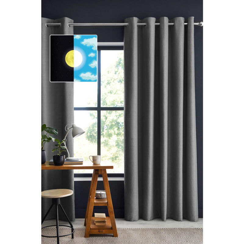 Intex Deco - Rideau 100% occultant luxe 140 x 260 cm Obscure Anthracite