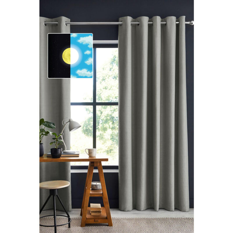 Intex Deco - Rideau 100% occultant luxe 140 x 260 cm Obscure Gris clair