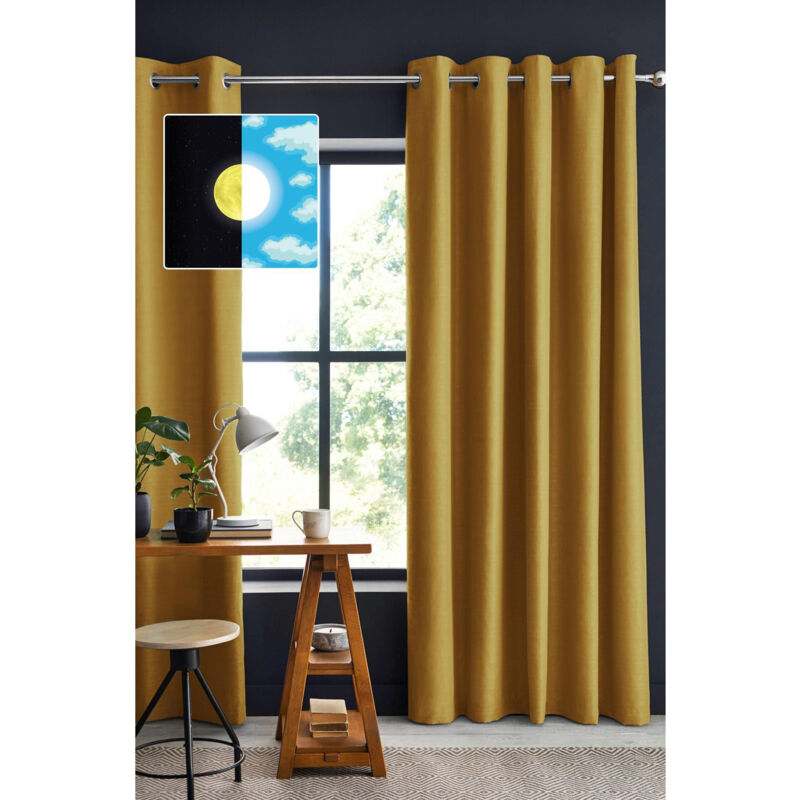 Intex Deco - Rideau occultant baie vitrée 180 x 260 cm Obscure Moutarde