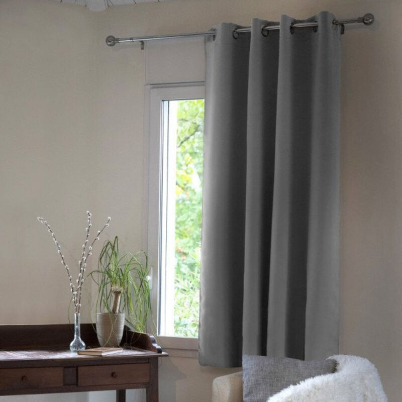 Rideau 100% occultant luxe spécial petites fenêtres 140 x 180 cm Obscure Anthracite