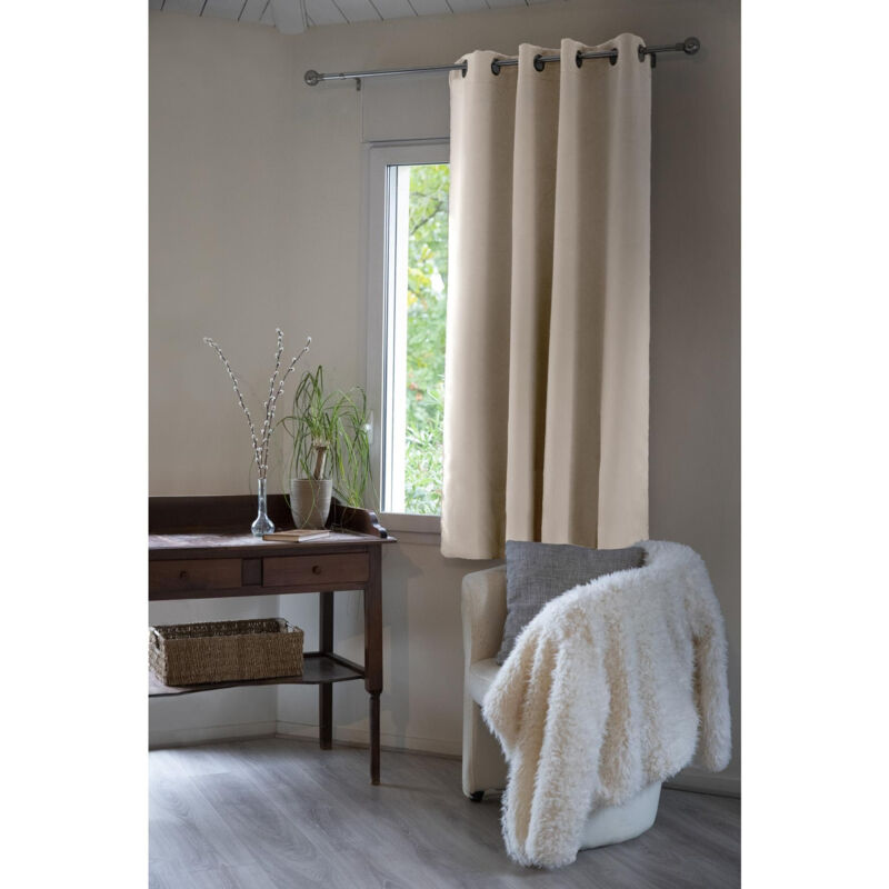 Rideau 100% occultant luxe spécial petites fenêtres 140 x 180 cm Obscure Pampa