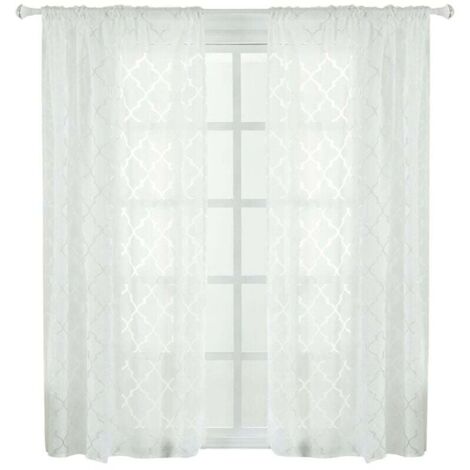 Rideau 100x250cm en Polyester à Beau Motif Moderne - Occultant pour Chambre ou Salon (Bleu)