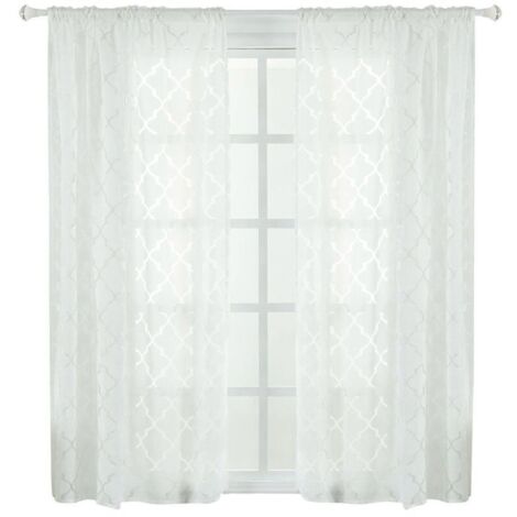 Rideau 100x250cm en Polyester à Beau Motif Moderne - Occultant pour Chambre ou Salon (Bleu)