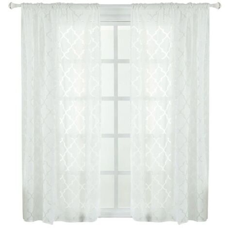 Rideau 100x250cm en Polyester à Beau Motif Moderne - Occultant pour Chambre ou Salon (Bleu)