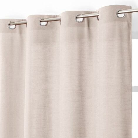 RIDEAUDISCOUNT Rideau 140 x 240 cm à Oeillets Effet Coton Uni Beige