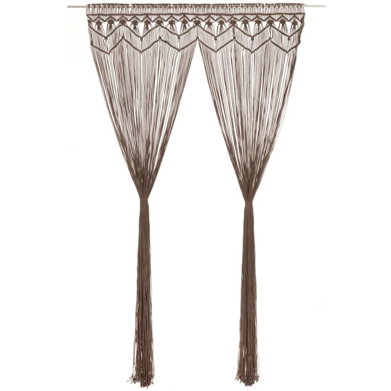 Vidaxl - Rideau en macramé Taupe 140x240 cm Coton