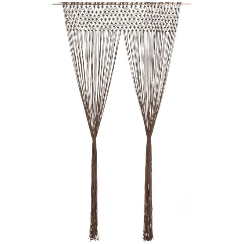 Rideau en macramé Taupe 140x240 cm Coton