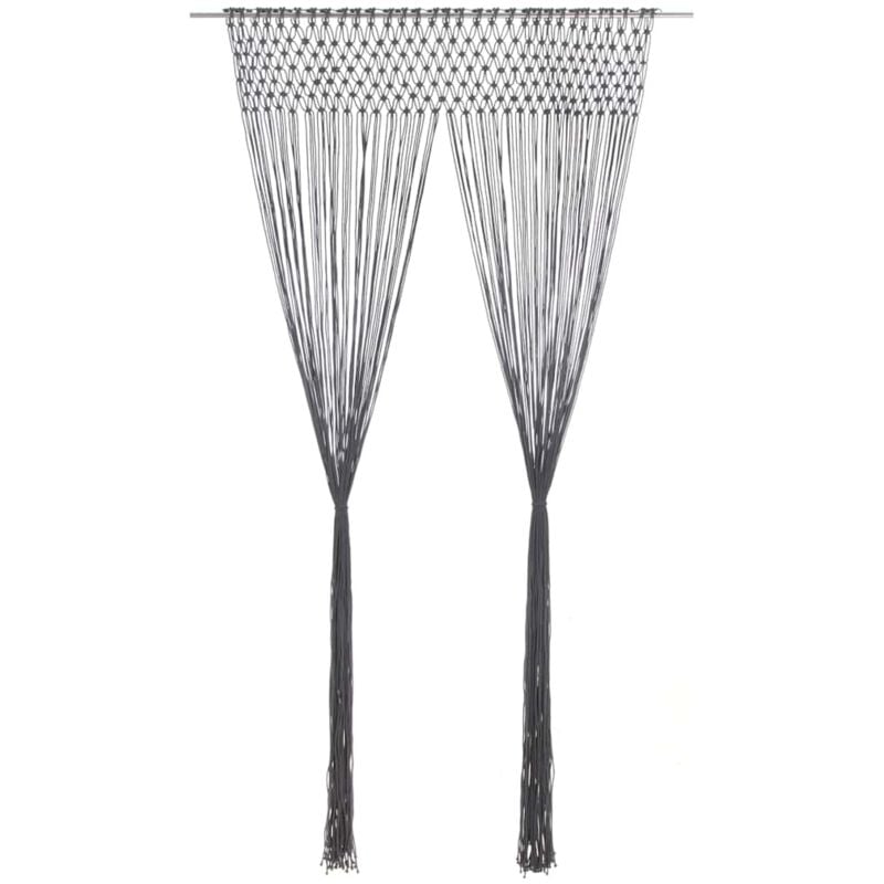 Rideau en macramé Anthracite 140x240 cm Coton