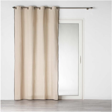 Rideau 140x240cm finition biais noir - 140x240cm - Lin