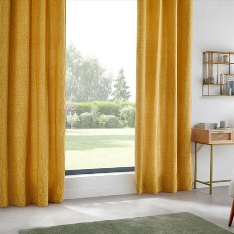 Rideau 140x260 Chenille feuille ocre Atmosphera