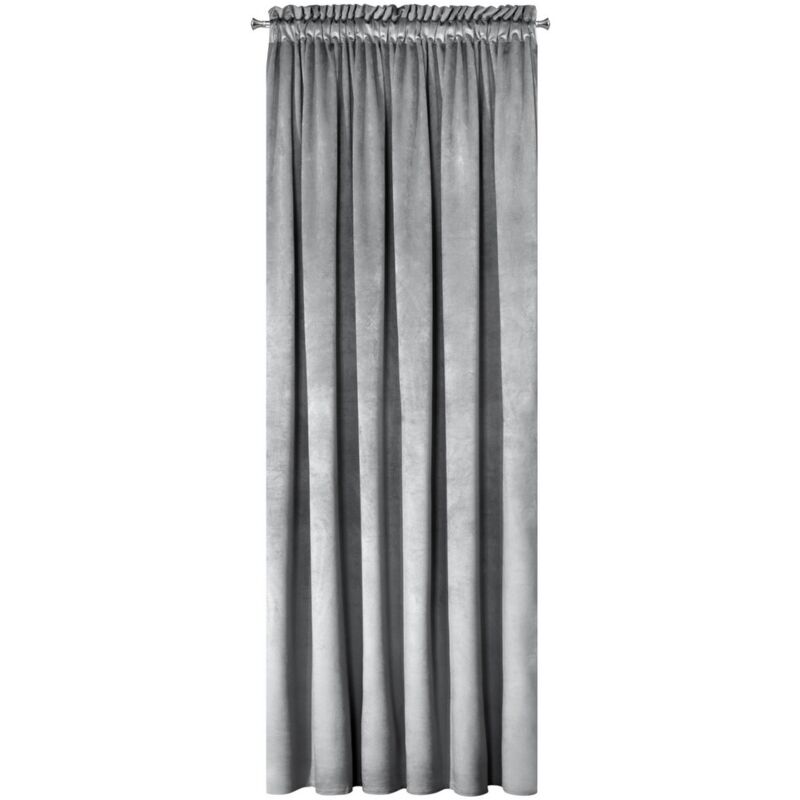 Rideau 140x270 Mélanie velours argenté prêt à l'emploi sur ruban Eurofirany