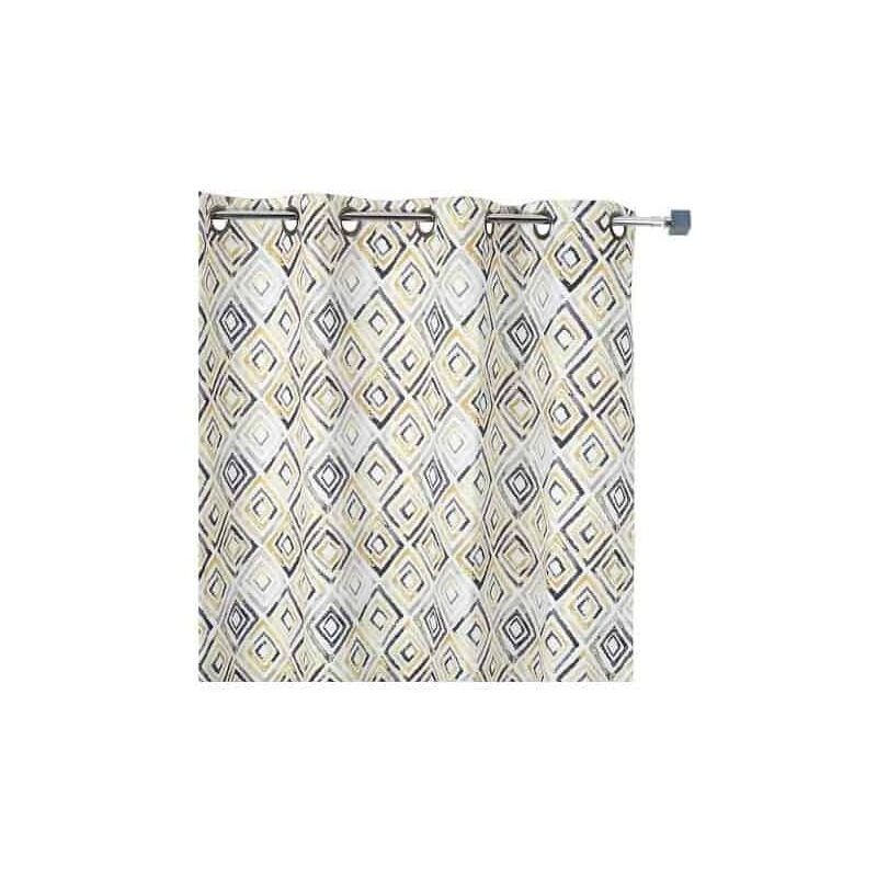 Homemaison - Rideau occultant motif losange - 145x260cm - Jaune