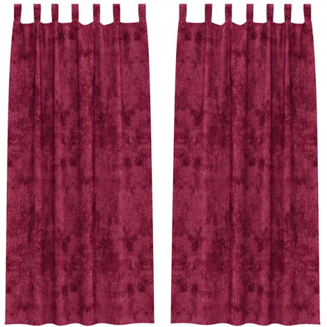 Rideau 2 pcs Rouge bordeaux 245 x 140 cm Velours CFW26820