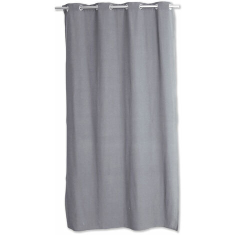 Rideau 8 oeillets 135x240 DUNE coton recyclé coloris GRIS CLAIR