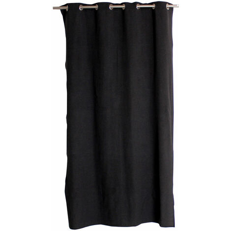 Rideau 8 oeillets 135x240 DUNE coton recyclé coloris GRIS FONCE