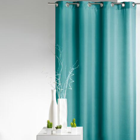 Rideau 80 % Occultant Uni Turquoise 135x260 cm