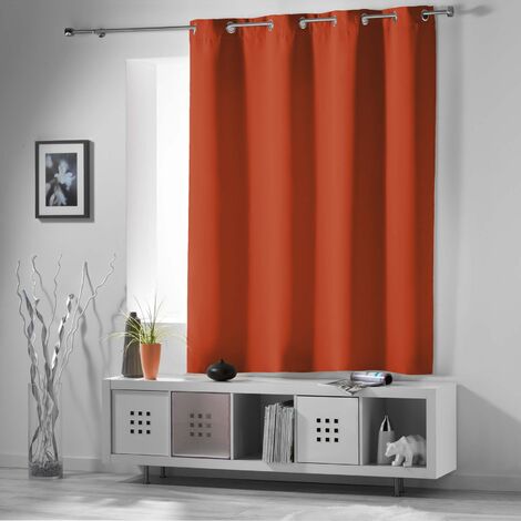 Rideau 90 % occultant radiateur petite hauteur Terracotta 135x180 cm
