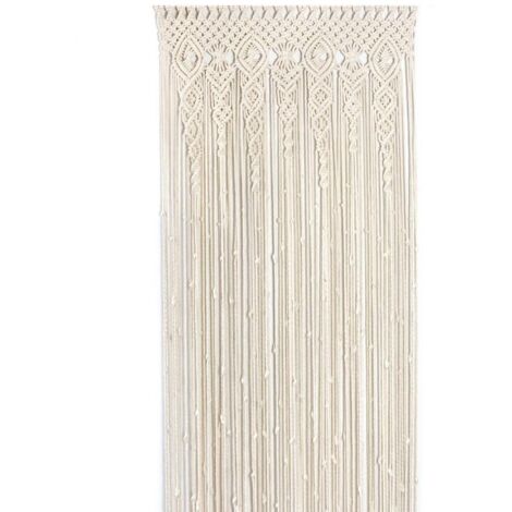 Rideau De Perles En Bois Bambou Naturel Beige - Fait Main - Neuf Sous Emballage