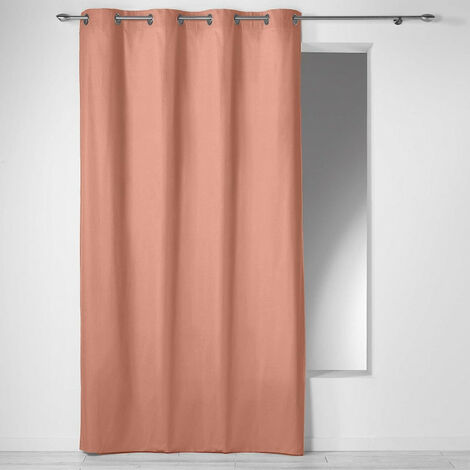 Rideau à 8 oeillets en coton "Panama" - Rose poudré - 140 x 240 cm - Livraison gratuite