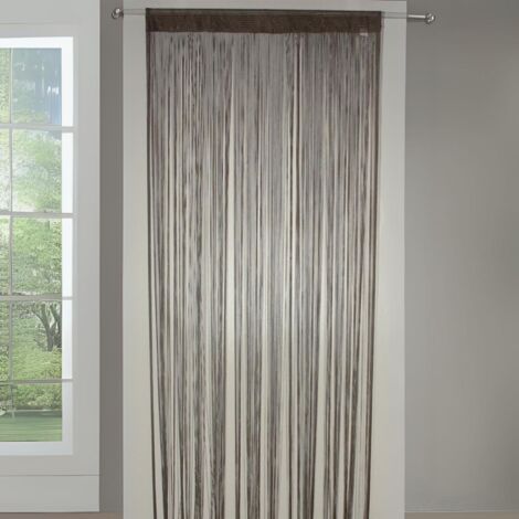 Rideau à Fils Spaghetti Taupe 90x240 cm