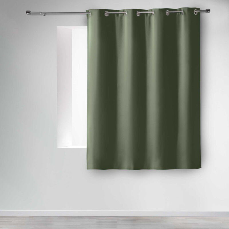 Rideau court occultant 90 % adapté radiateur Kaki 135x180 cm