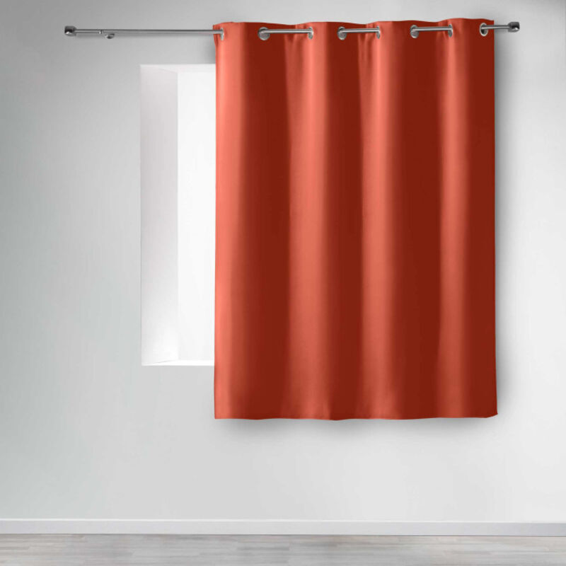 Homemaison - Rideau court occultant 90 % adapté radiateur Terracotta 135x180 cm