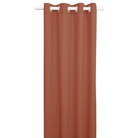 Rideau à illets 135x250 cm en coton terracotta - SIMPLY