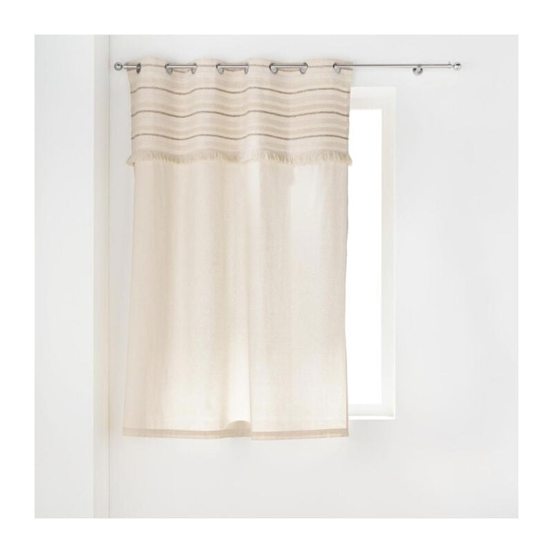 Rideau à Œillets Avec Franges 'Atlas' 140x180cm Naturel