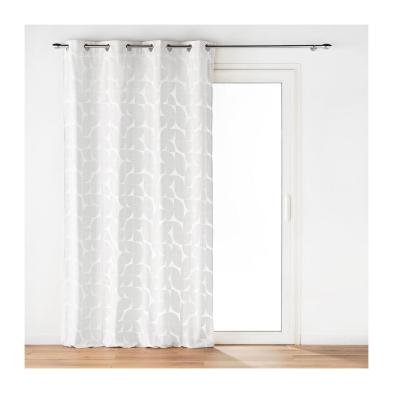 Rideau à Œillets en Velours 'Geolia' 135x260cm Blanc