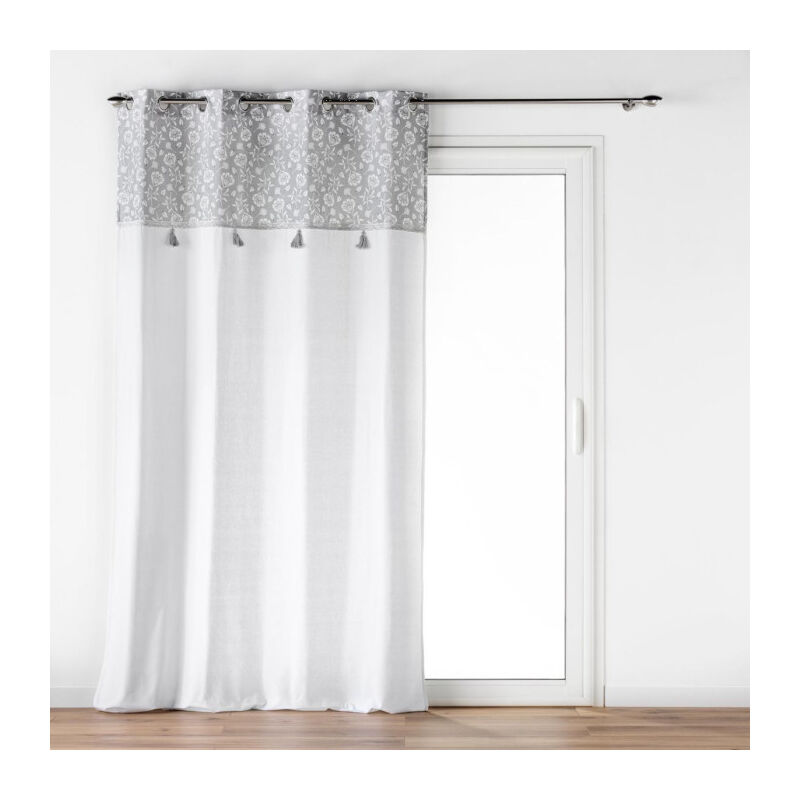 Rideau à Œillets Imprimé 'Flavie' 140x240cm Gris