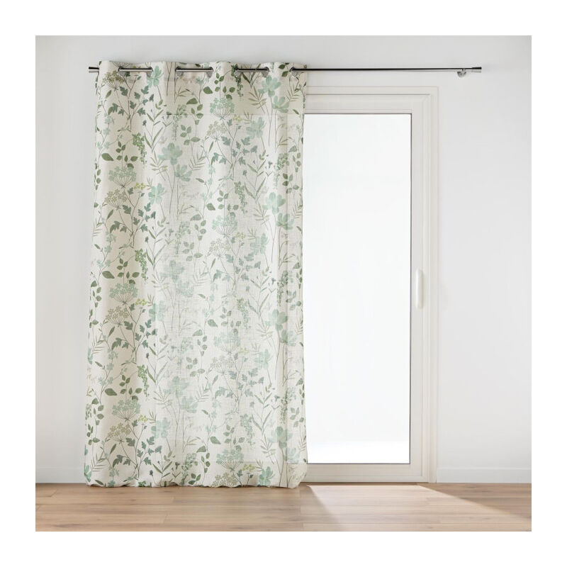 Rideau à Œillets Imprimé 'Palmiflore' 140x280cm Vert