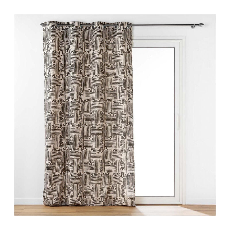Rideau à Œillets Imprimé 'Pandore' 140x240cm Noir