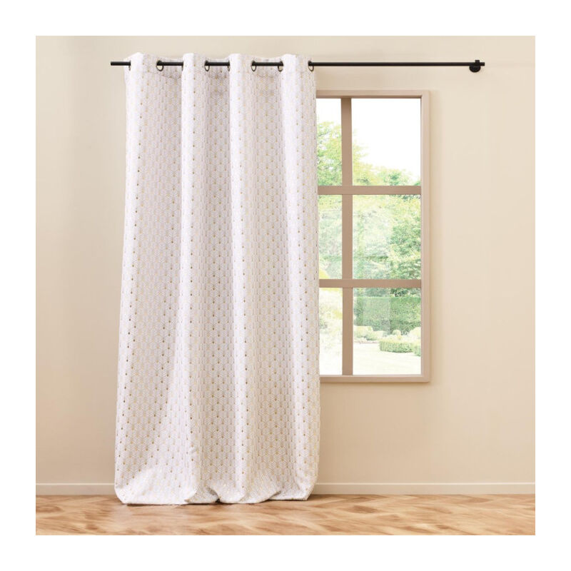 Rideau à Œillets Imprimé 'Piana' 140x260cm Naturel