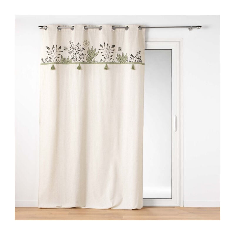 Rideau à Œillets Imprimé 'Suzanne' 140x240cm Vert