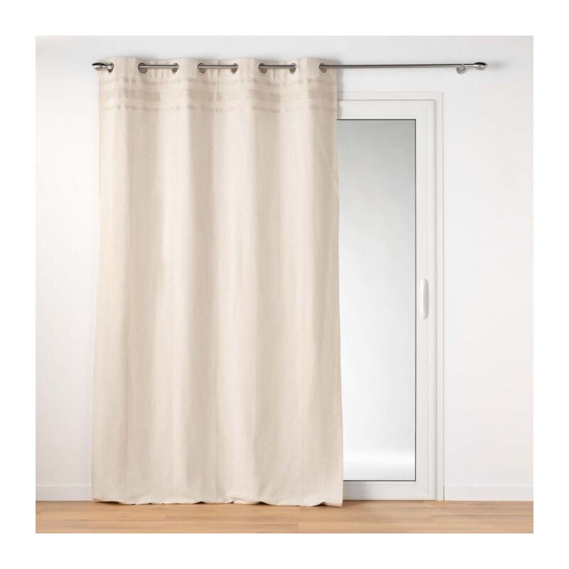 Rideau à Œillets Jacquard 'Doreline' 140x240cm Beige