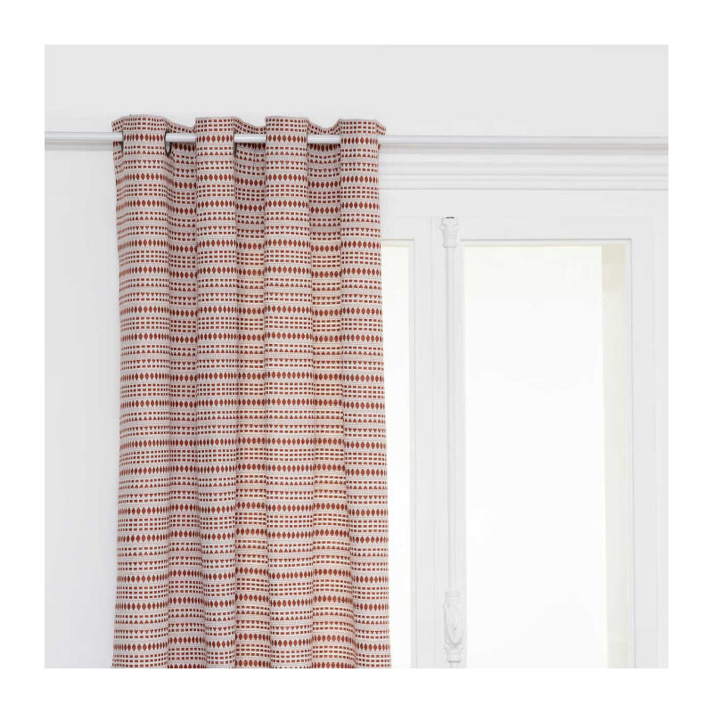 Rideau à Œillets Jacquard 'Micah' 130x260cm Terracotta