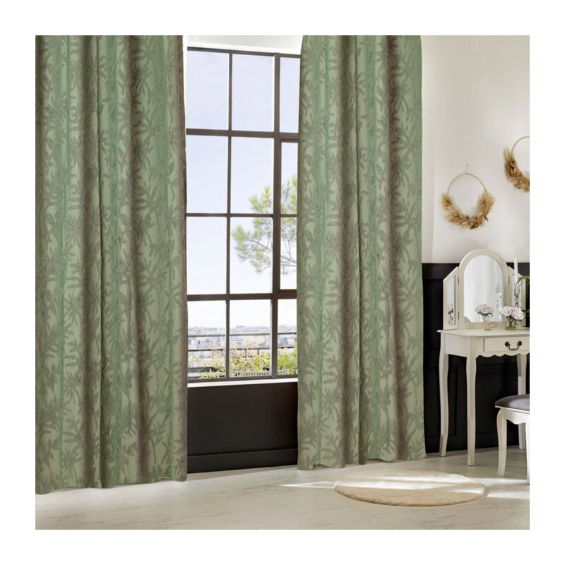 Rideau à Œillets Tufté 'Willow' 135x260cm Vert Céladon