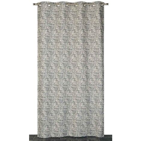 Rideau à Jacquard Tramé Bleu Marine 138x240 cm