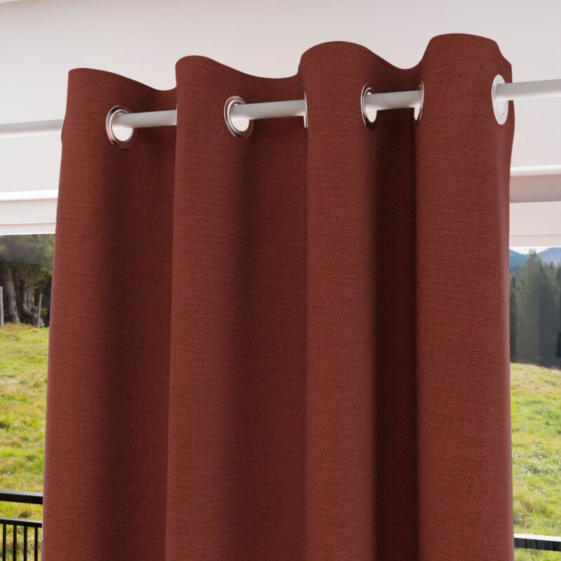 Rideau à oeillets 100% occultant 135x250 cm ECLIPSE brique, par Soleil d'Ocre