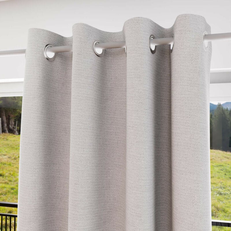 Soleil D Ocre - Rideau à oeillets 100% occultant 135x250 cm eclipse blanc, par Soleil d'Ocre