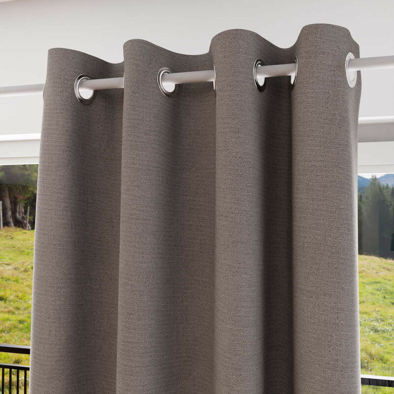 Soleil D Ocre - Rideau à oeillets 100% occultant 135x180 cm eclipse taupe, par Soleil d'Ocre