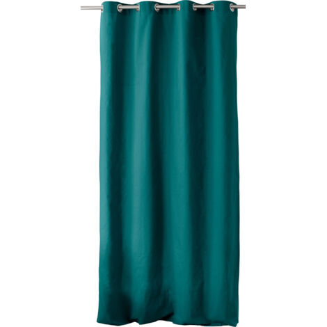 Rideau à oeillets 135 X 240 cm LOLA 100% coton coloris EMERAUDE