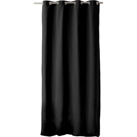 Rideau à oeillets 135 X 240 cm LOLA 100% coton coloris NOIR